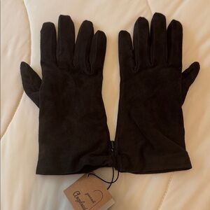 Elegant Italian Brown Suede Gloves